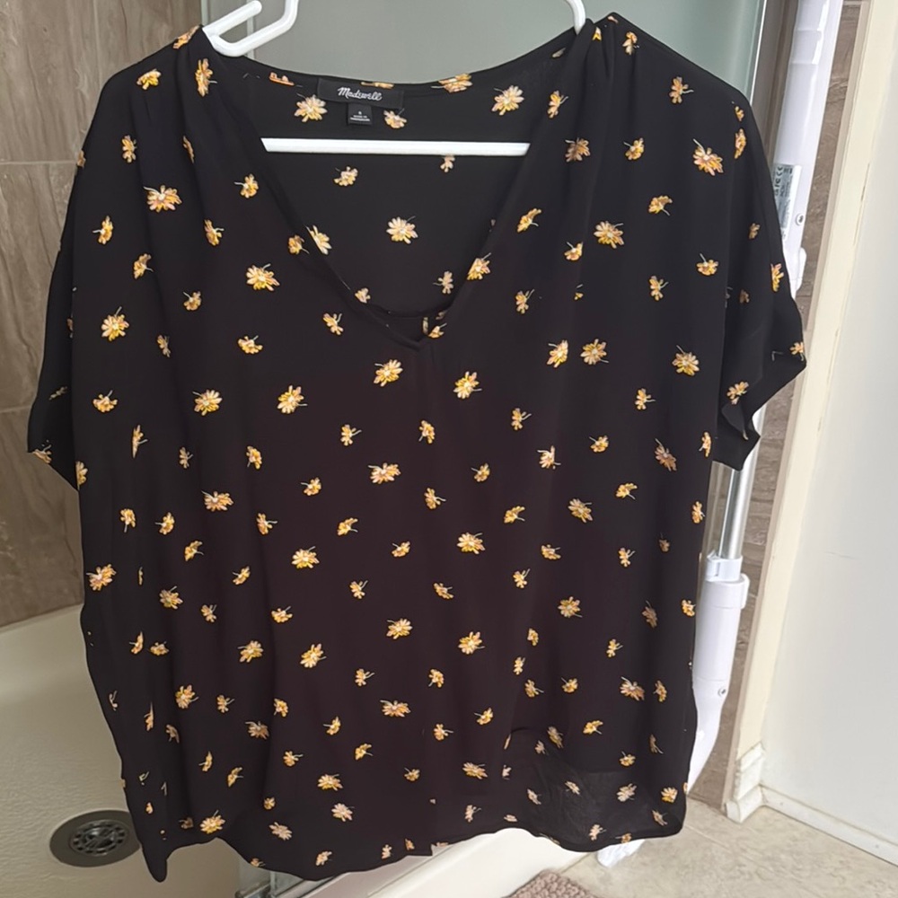 Madewell black Boxy Blouse with Relaxed Fit